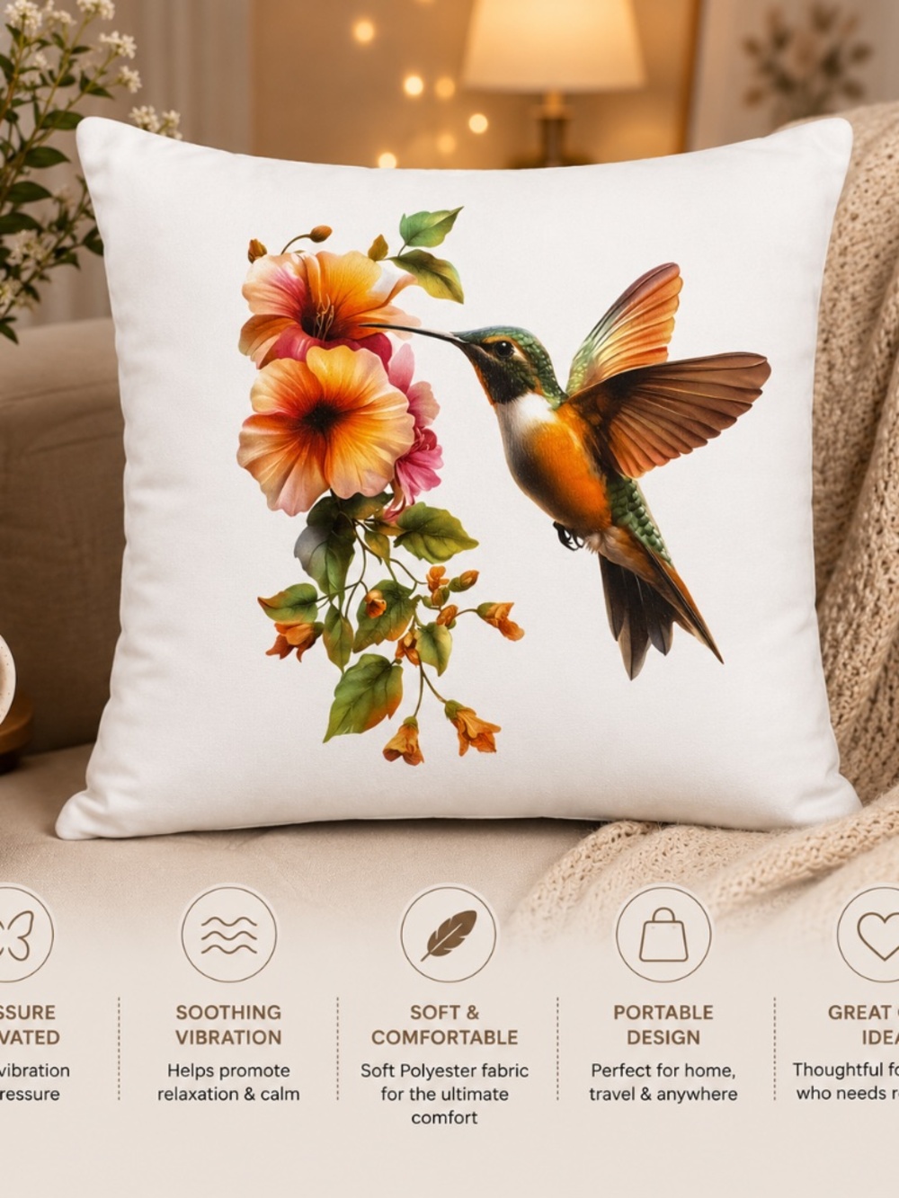 Hummingbird #2 Pressure Activated Massage Pillow